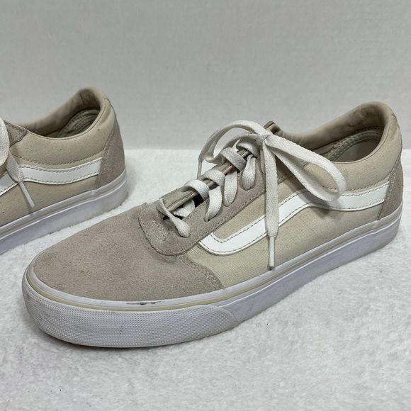 VANS Off The Wall Lace-Up Womens Sneakers Size 9.5 Style 721356 Off White/Cream - Picture 6 of 13